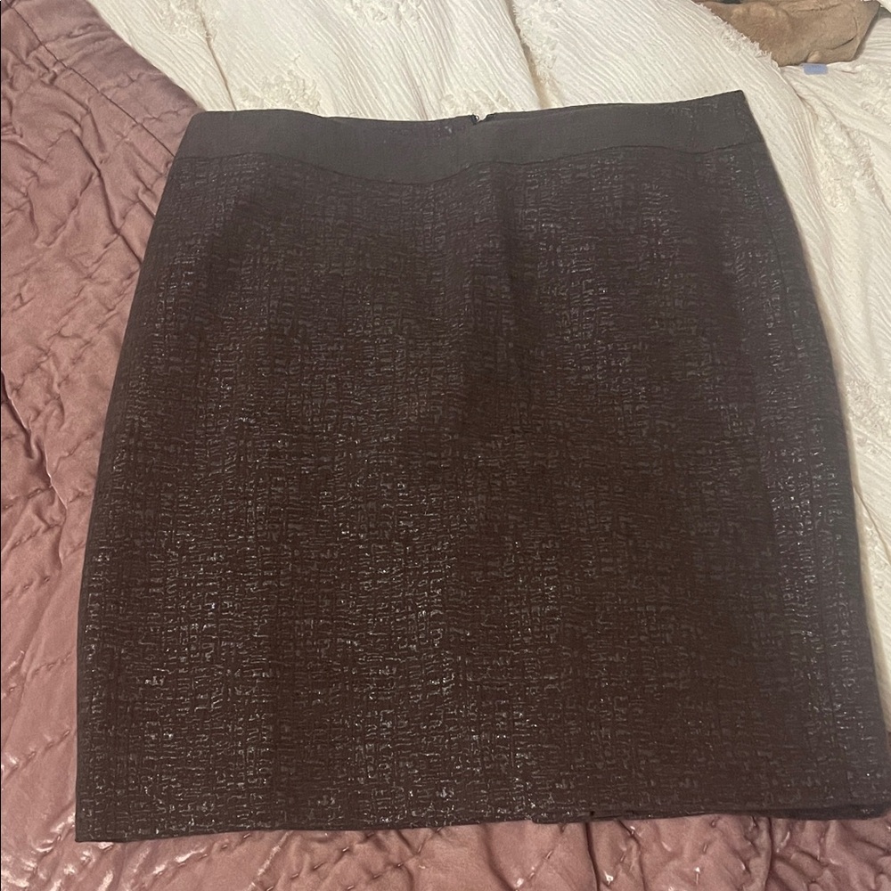 Ann Taylor Brown Textured Pencil Skirt